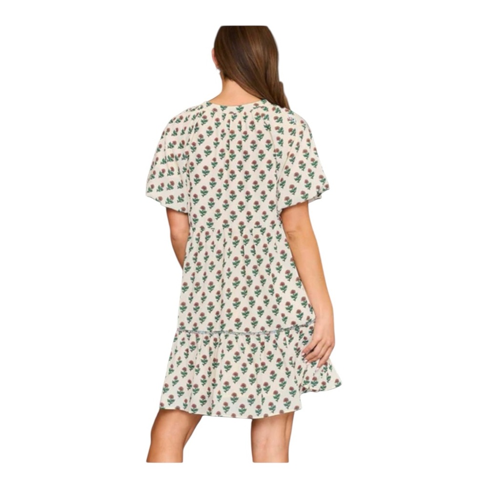 Umgee Baby Doll Floral Print Mini Dress - Picture 2 of 3